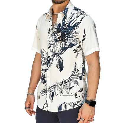 Camicia Uomo a Manica Corta Fantasia Floreale – RDV Abbigliamento