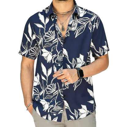 Camicia Uomo a Manica Corta Fantasia Floreale – RDV Abbigliamento
