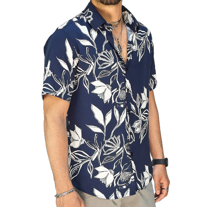 Camicia Uomo a Manica Corta Fantasia Floreale – RDV Abbigliamento