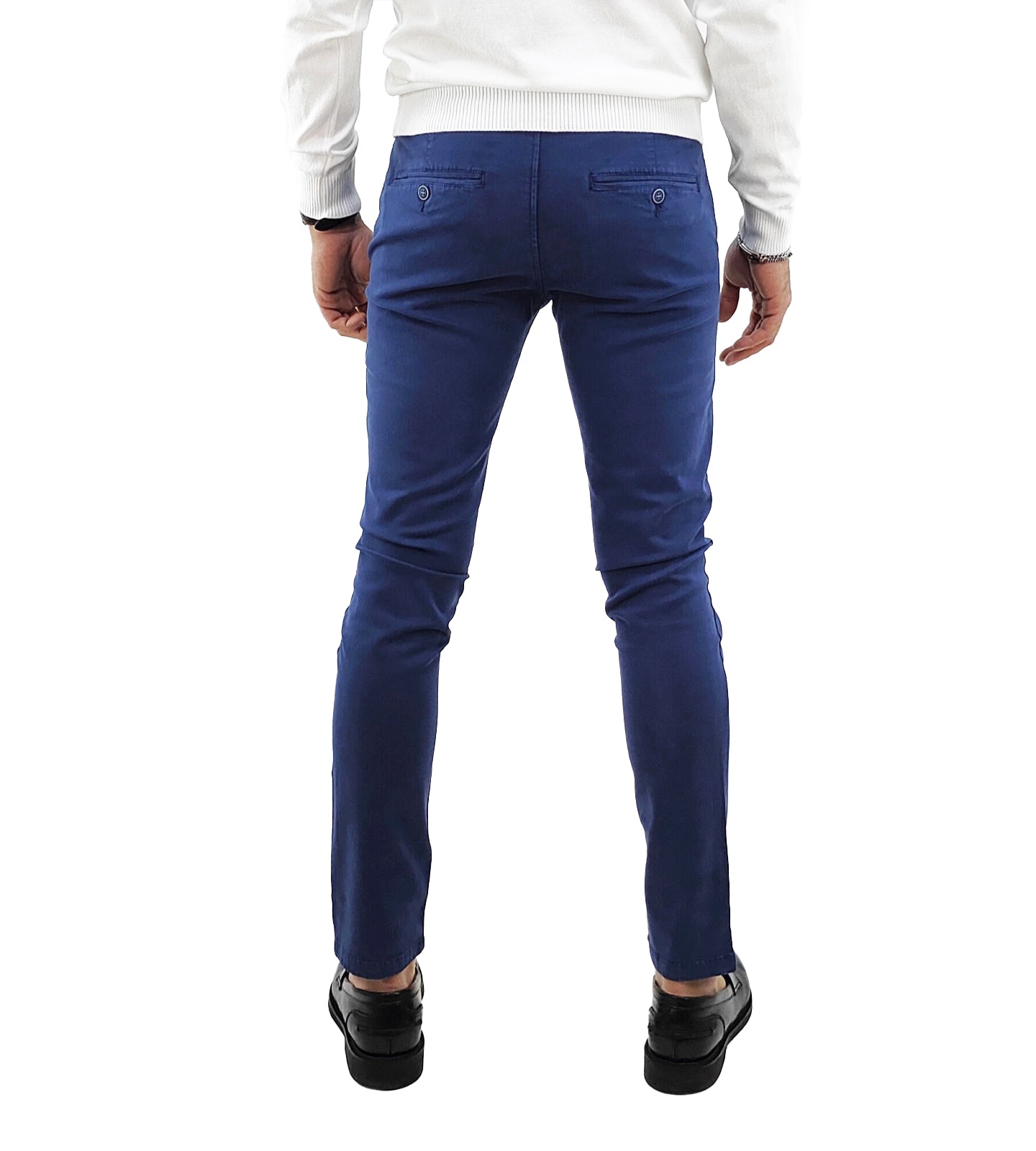 Pantalone Chino Uomo Tasca a Filetto colore Blu navy