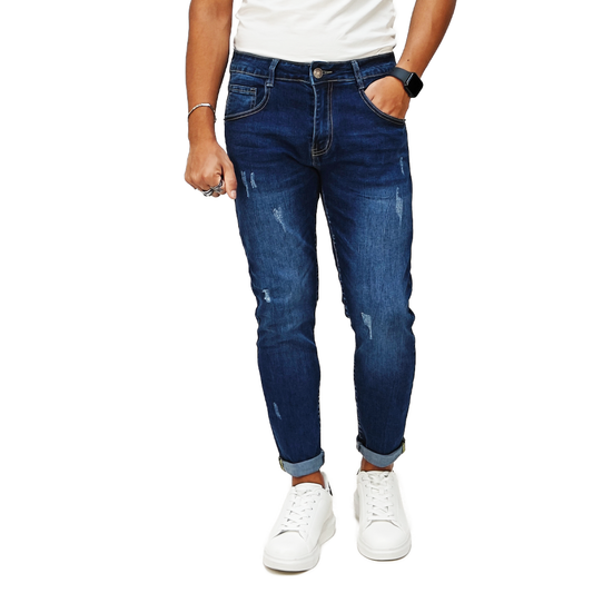 Jeans uomo 5 Tasche Blu scuro Capri Fit