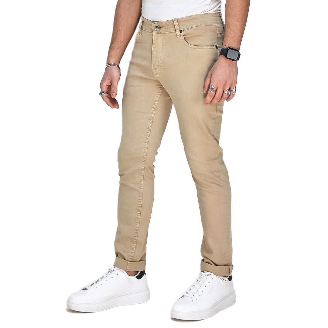 Jeans Uomo Colorato Beige Semi Slim Fit – RDV Abbigliamento