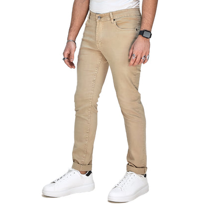 Jeans Uomo Colorato Beige Semi Slim Fit – RDV Abbigliamento