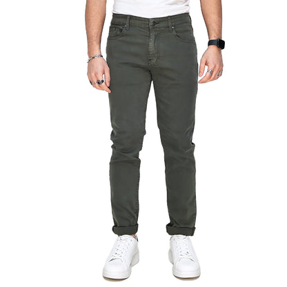 Jeans Uomo Colorato Verde Semi Slim Fit – RDV Abbigliamento