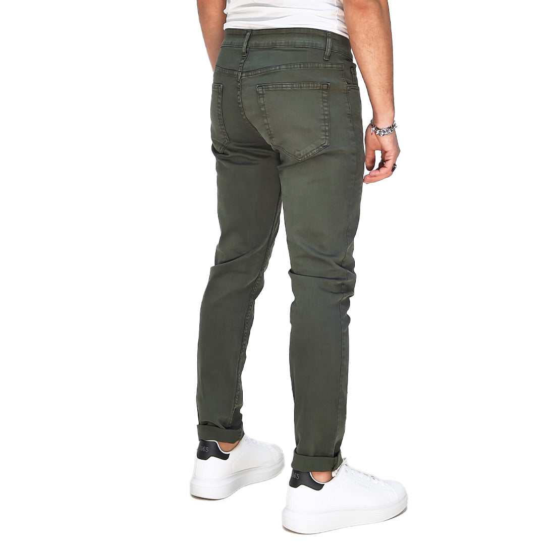 Jeans Uomo Colorato Verde Semi Slim Fit – RDV Abbigliamento