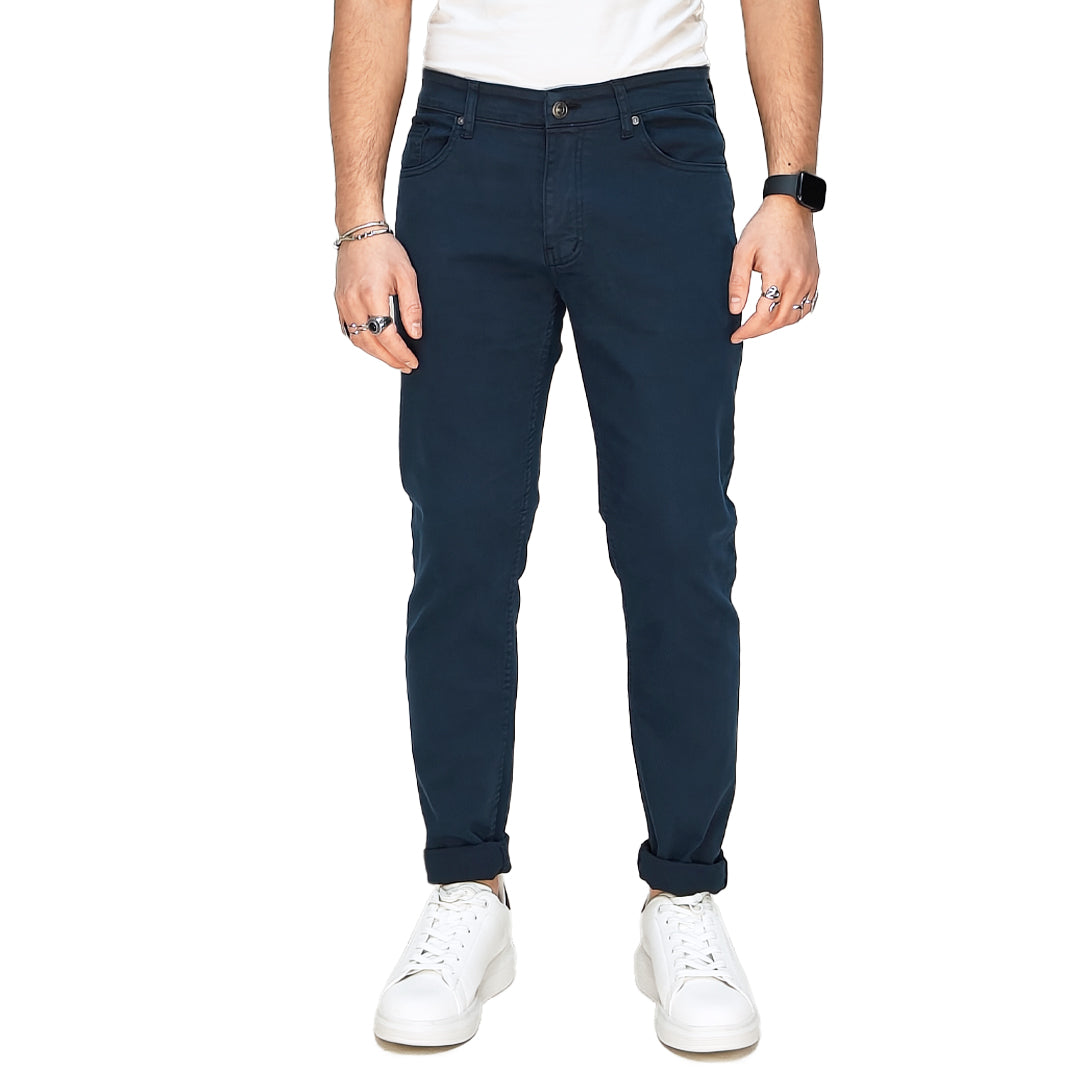 Jeans Uomo Colorato Blu Semi Slim Fit – RDV Abbigliamento