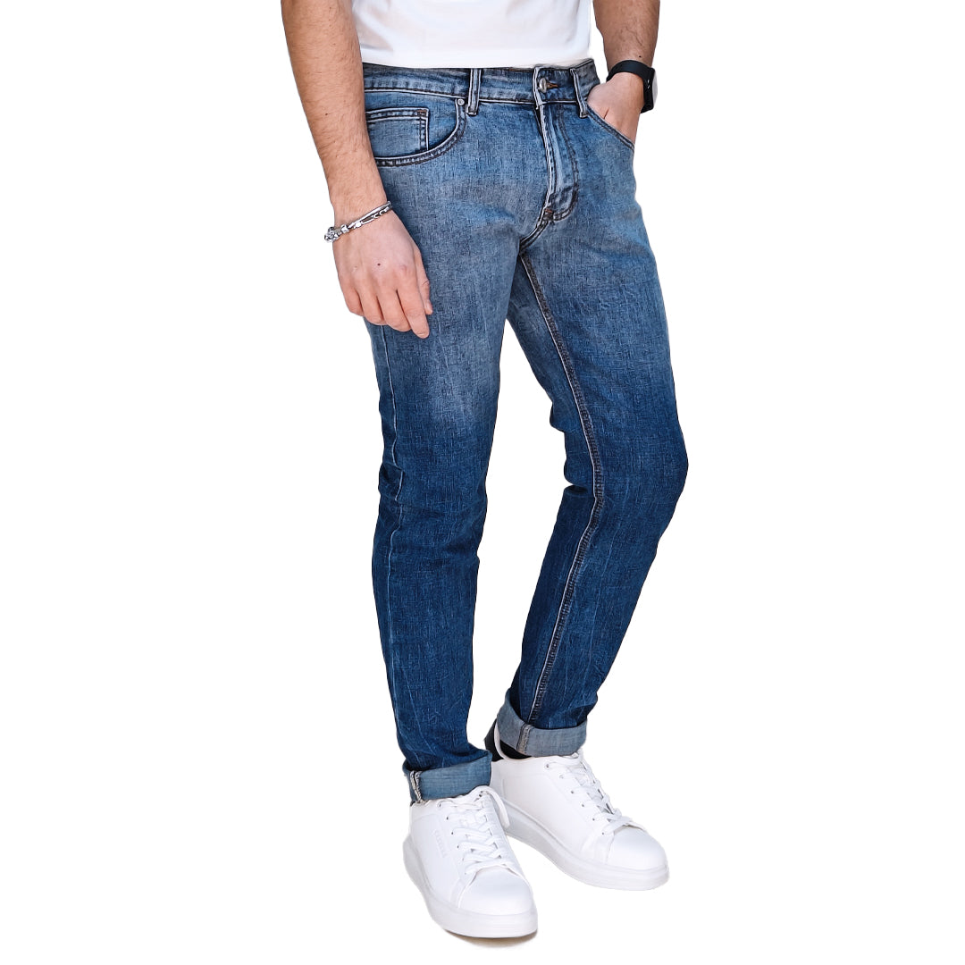 Jeans Uomo Slim Fit  Blu Denim
