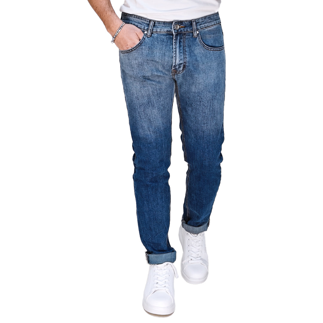 Jeans Uomo Slim Fit  Blu Denim