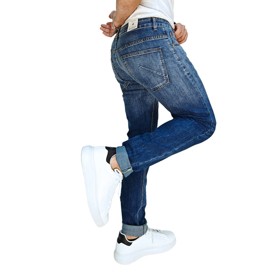 Jeans Uomo Slim Fit  Blu Denim
