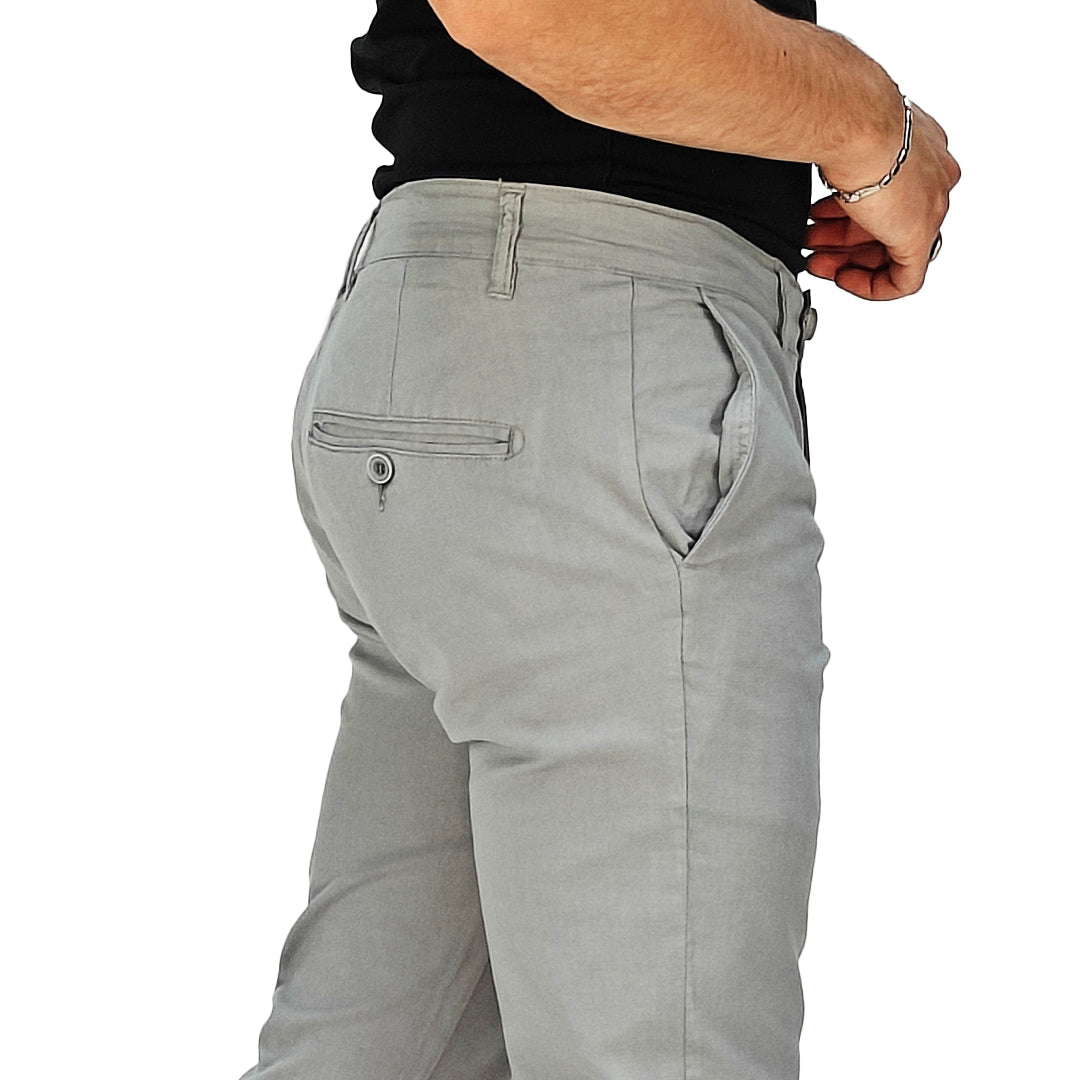 Pantalone Uomo Slim Fit in Cotone con Effetto Lino – RDV