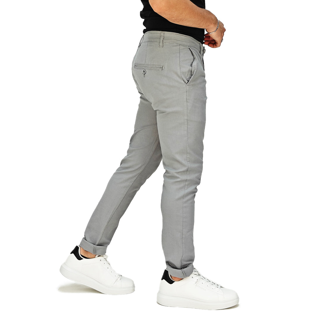 Pantalone Uomo Slim Fit in Cotone con Effetto Lino – RDV