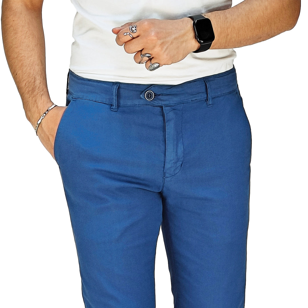 Pantalone Uomo Slim Fit in Cotone con Effetto Lino – RDV