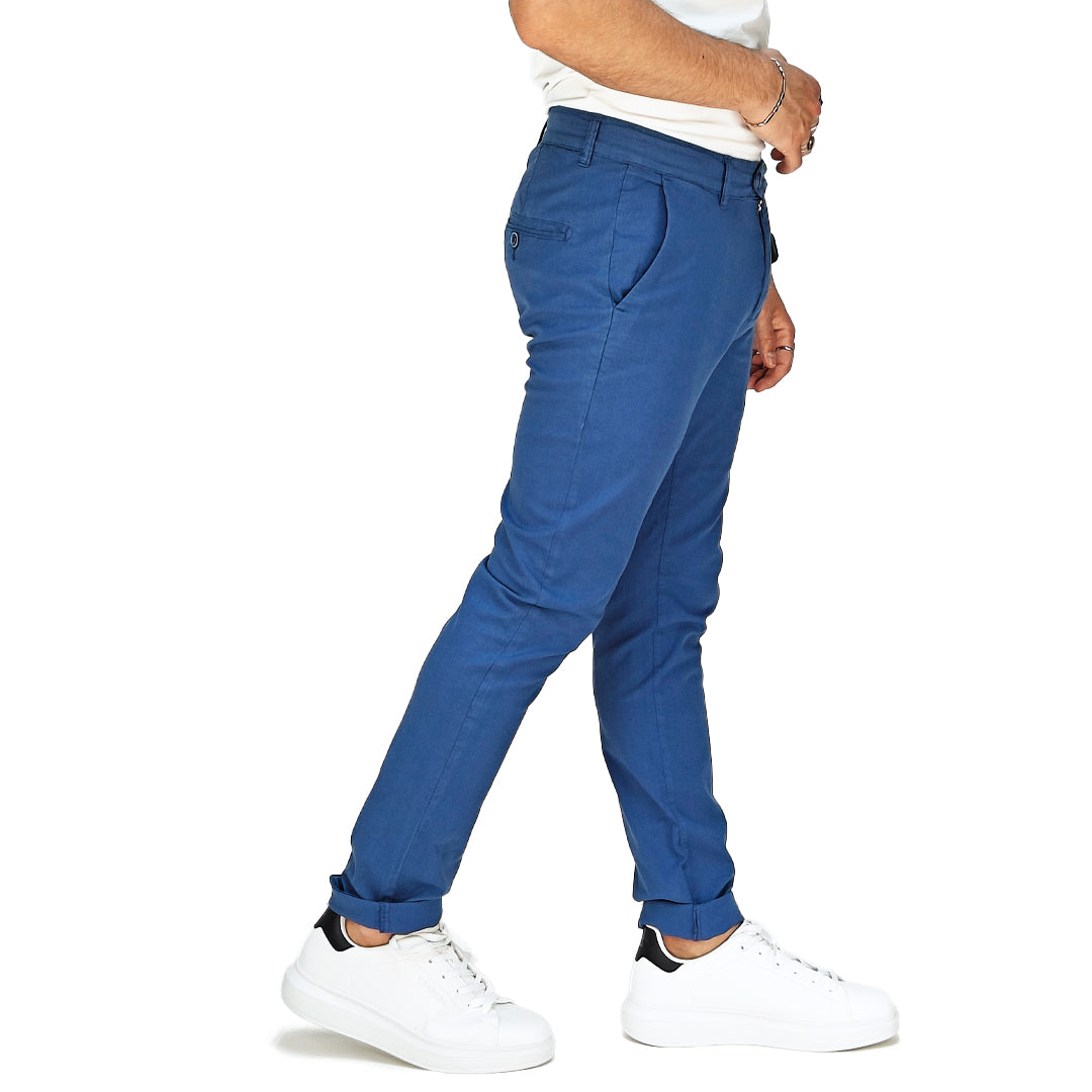Pantalone Uomo Slim Fit in Cotone con Effetto Lino – RDV
