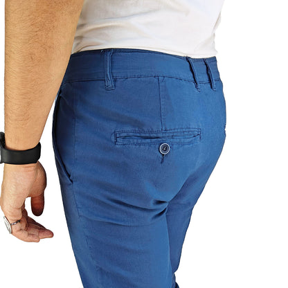 Pantalone Uomo Slim Fit in Cotone con Effetto Lino – RDV