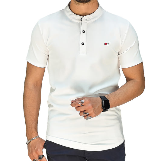 Polo Uomo Manica Corta con Colletto Coreana – Tessuto Traspirante Elasticizzato