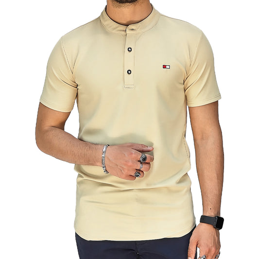 Polo Uomo Manica Corta con Colletto Coreana – Tessuto Traspirante Elasticizzato