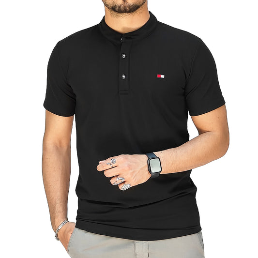 Polo Uomo Manica Corta con Colletto Coreana – Tessuto Traspirante Elasticizzato