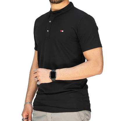 Polo Uomo Manica Corta con Colletto Coreana – Tessuto Traspirante Elasticizzato
