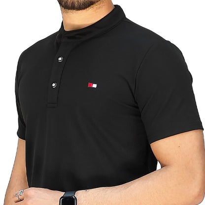 Polo Uomo Manica Corta con Colletto Coreana – Tessuto Traspirante Elasticizzato