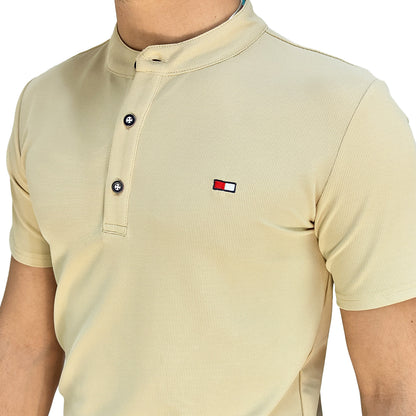 Polo Uomo Manica Corta con Colletto Coreana – Tessuto Traspirante Elasticizzato