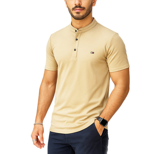 Polo Uomo Manica Corta con Colletto Coreana – Tessuto Traspirante Elasticizzato