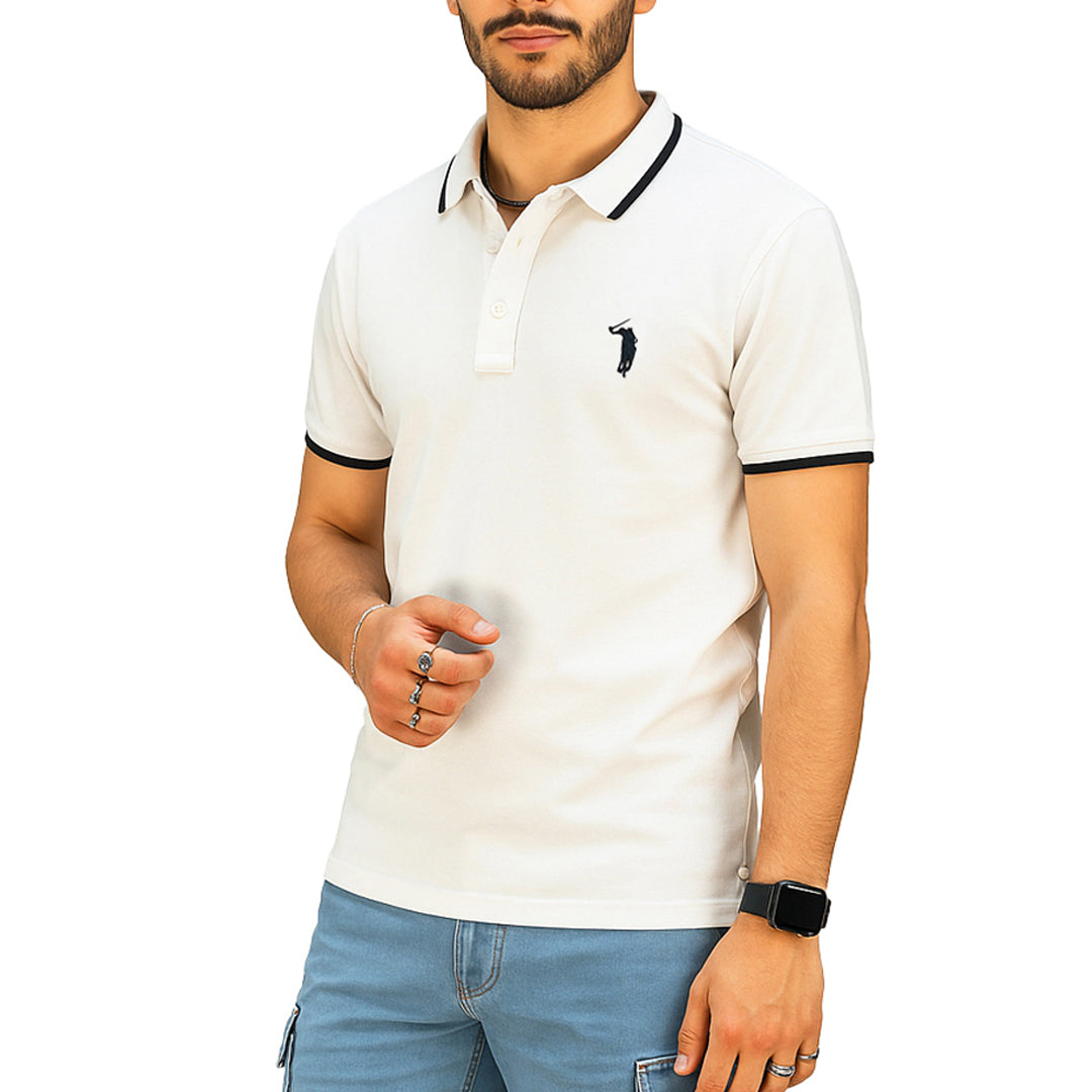Polo Uomo Manica Corta in Piquet Celeste – RDV Abbigliamento