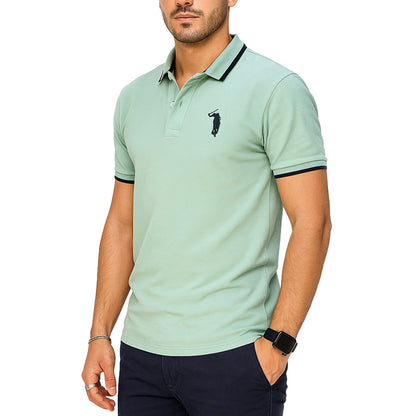 Polo Uomo Manica Corta in Piquet Celeste – RDV Abbigliamento