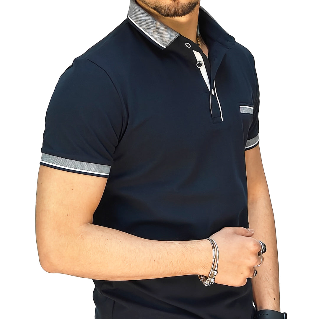Polo Uomo Manica Corta Slim Fit in Piquet – RDV Abbigliamento