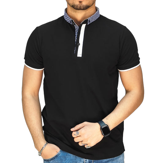 Polo Uomo Manica Corta in Piquet Nero – RDV Abbigliamento