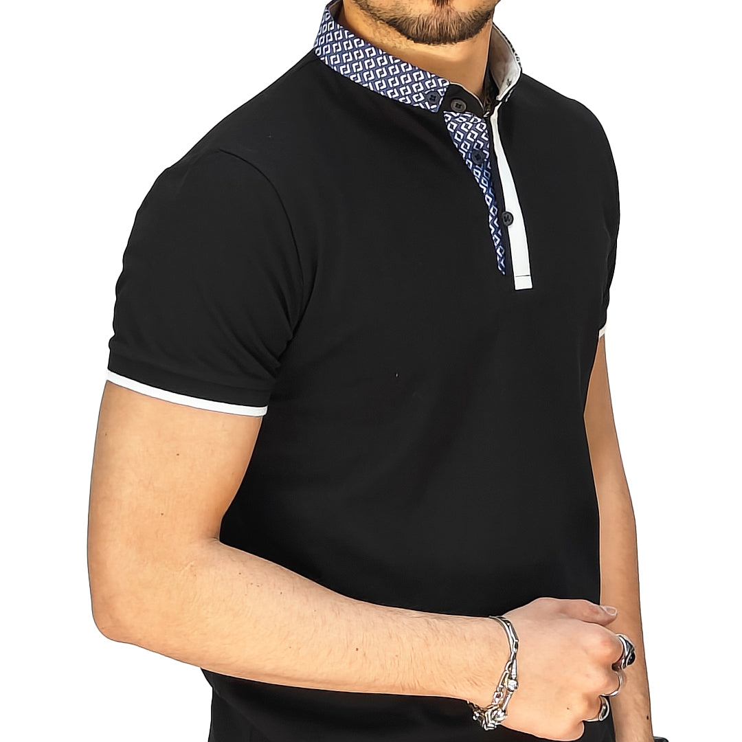 Polo Uomo Manica Corta in Piquet Nero – RDV Abbigliamento