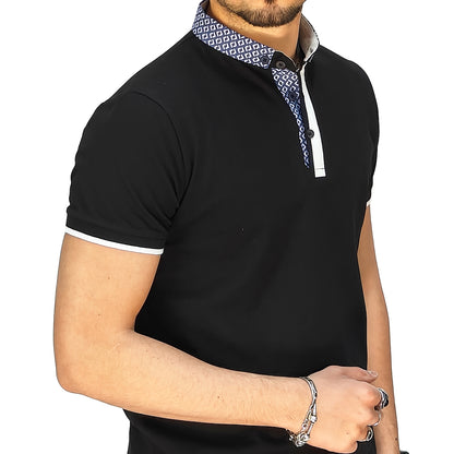 Polo Uomo Manica Corta in Piquet Nero – RDV Abbigliamento