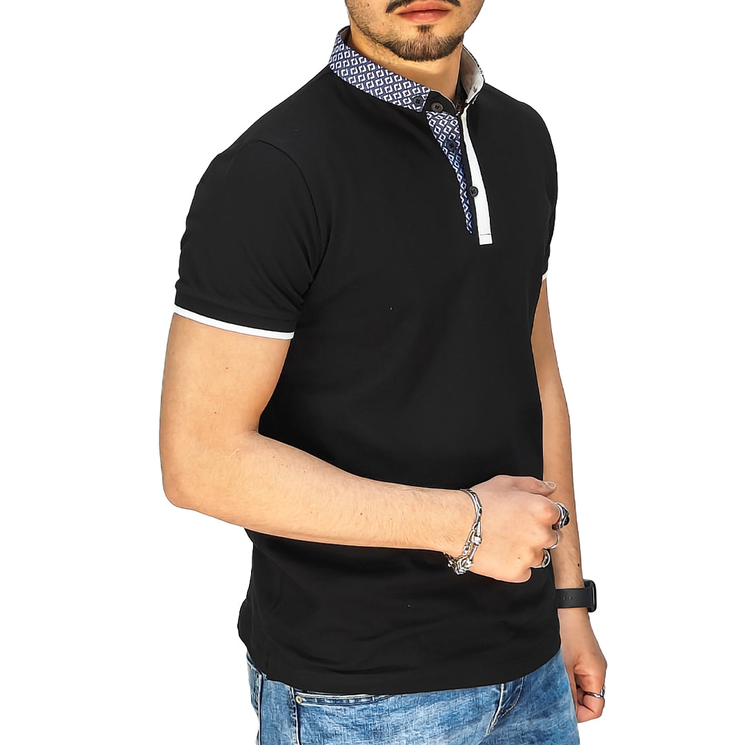 Polo Uomo Manica Corta in Piquet Nero – RDV Abbigliamento