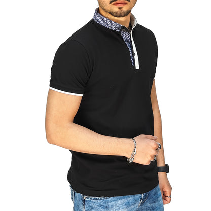 Polo Uomo Manica Corta in Piquet Nero – RDV Abbigliamento