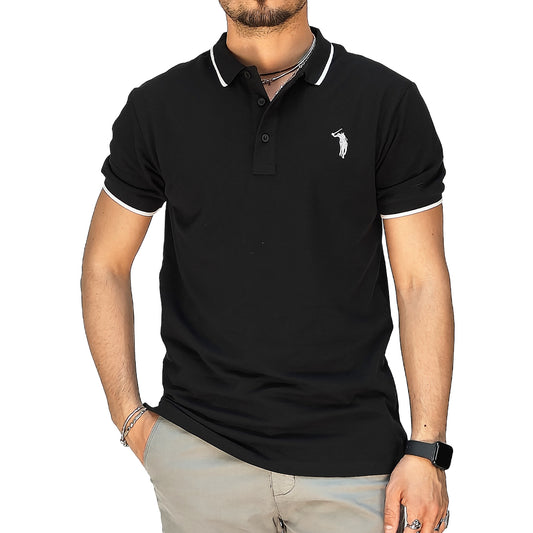 Polo Uomo Manica Corta in Piquet Nero – RDV Abbigliamento