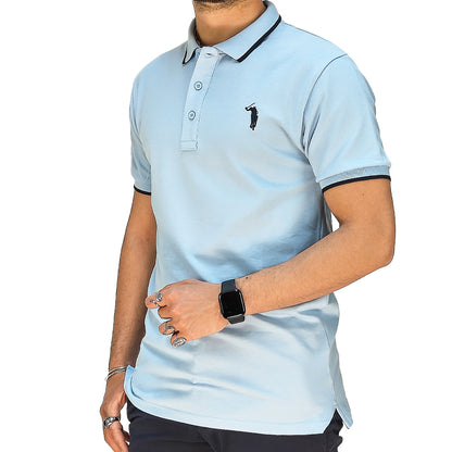 Polo Uomo Manica Corta in Piquet Celeste – RDV Abbigliamento