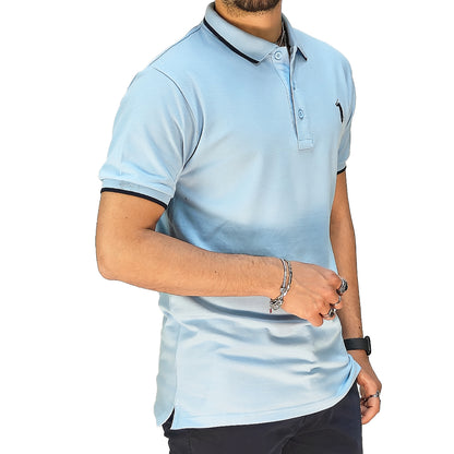 Polo Uomo Manica Corta in Piquet Celeste – RDV Abbigliamento