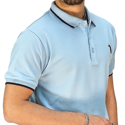 Polo Uomo Manica Corta in Piquet Celeste – RDV Abbigliamento