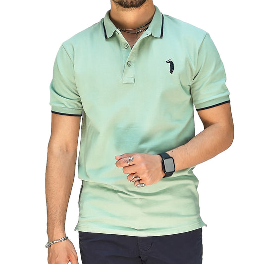 Polo Uomo Manica Corta in Piquet Verde acqua – RDV Abbigliamento