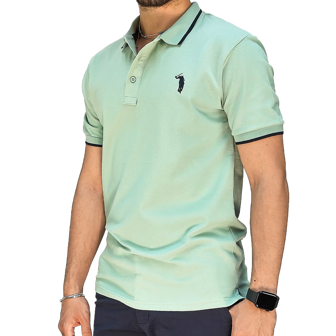 Polo Uomo Manica Corta in Piquet Verde acqua – RDV Abbigliamento