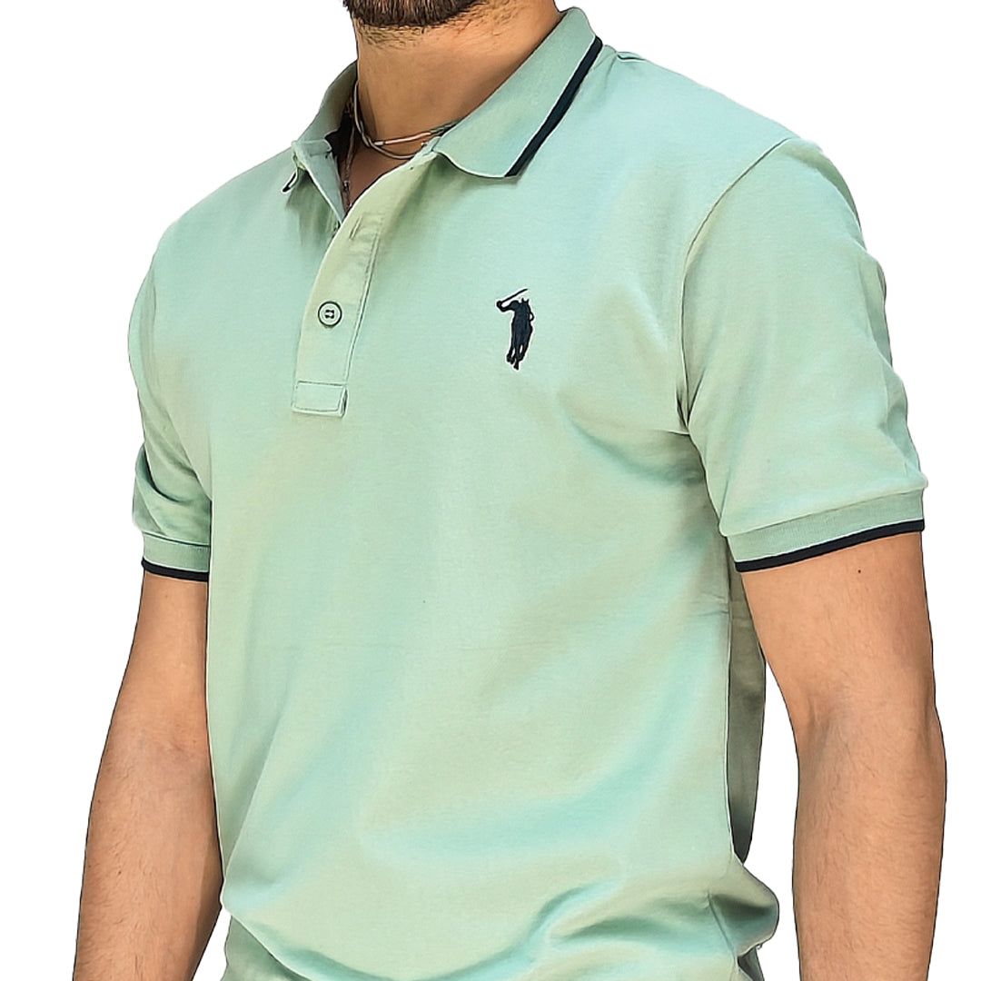 Polo Uomo Manica Corta in Piquet Verde acqua – RDV Abbigliamento