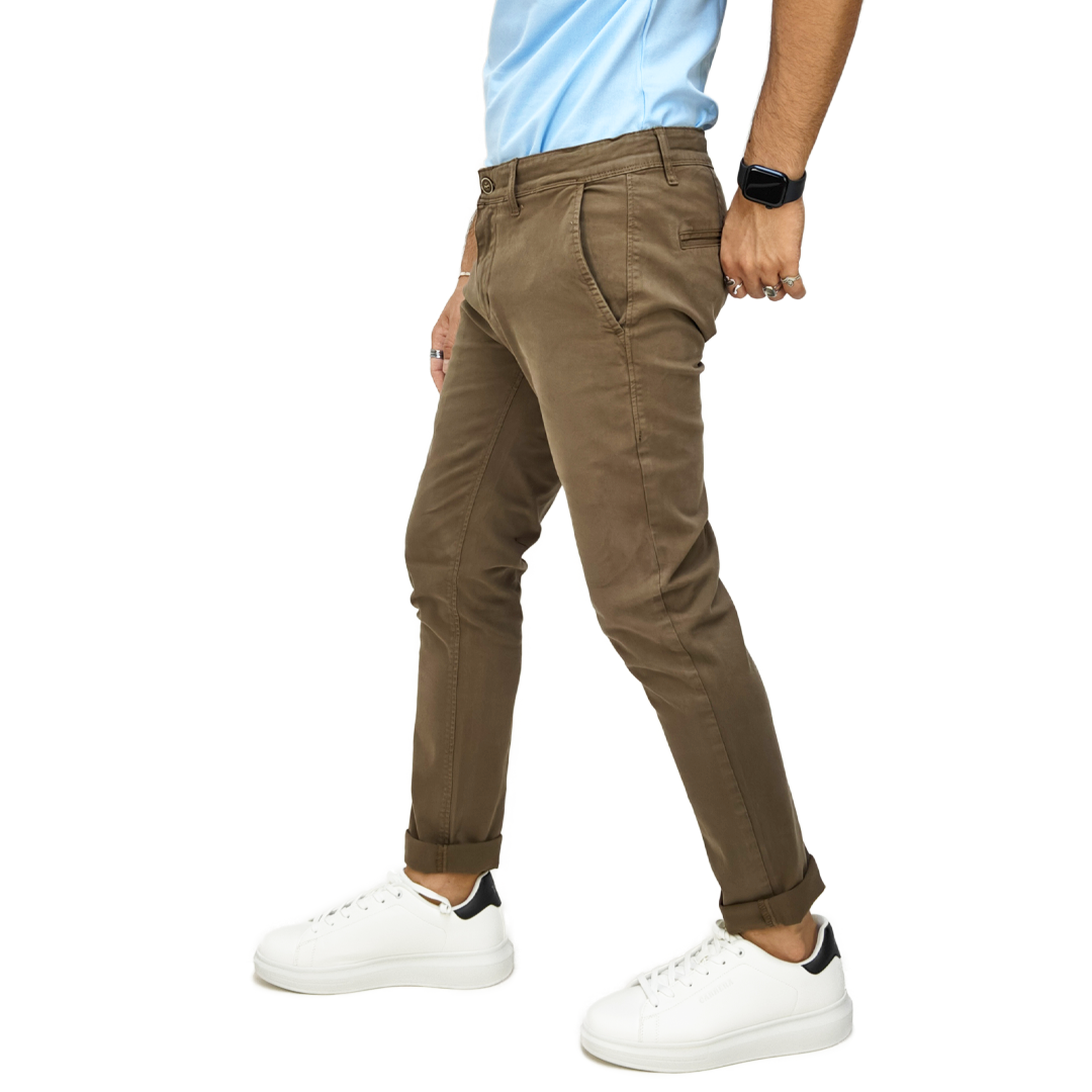 Pantaloni Chino Uomo Cotone Autunnale