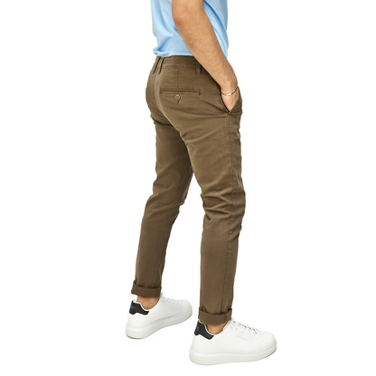 Pantaloni Chino Uomo Cotone Autunnale