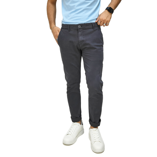 Pantaloni Chino Uomo Cotone Autunnale