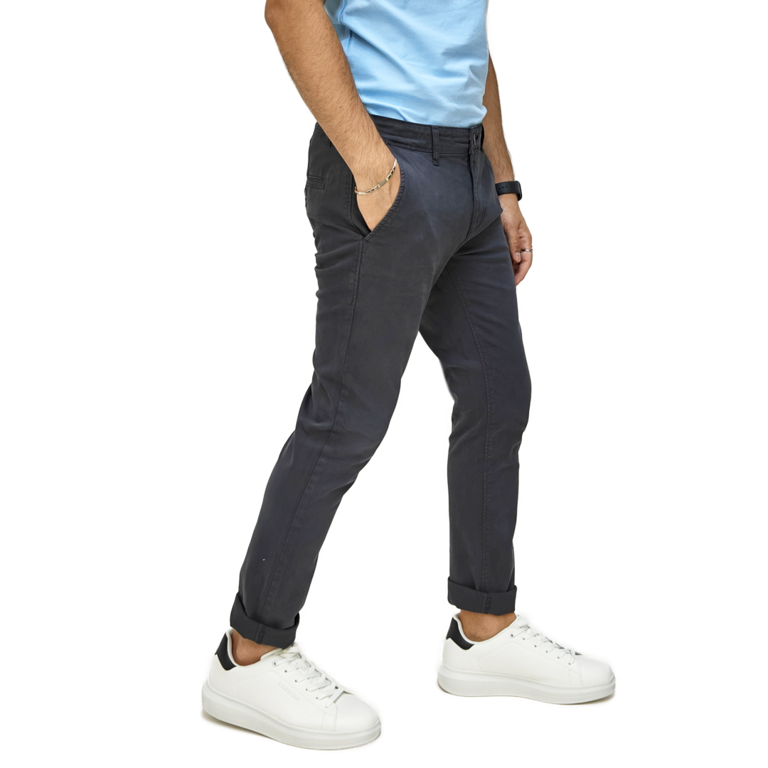 Pantaloni Chino Uomo Cotone Autunnale