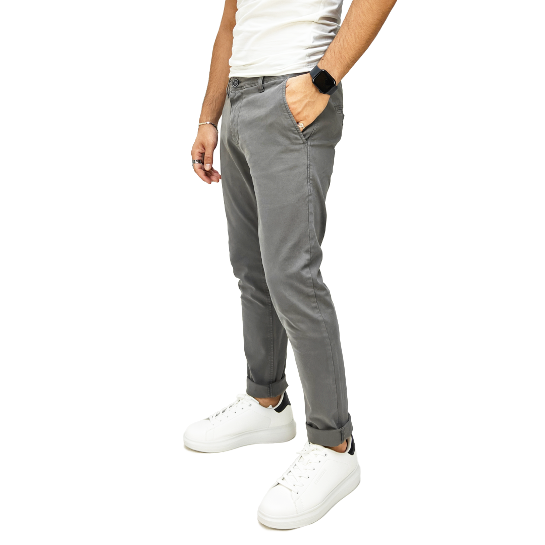 Pantaloni Chino Uomo Cotone Autunnale