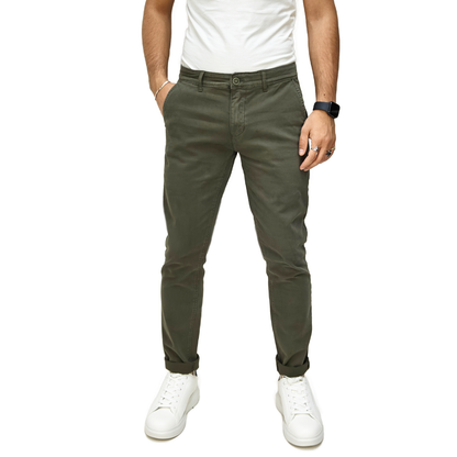 Pantaloni Chino Uomo Cotone Autunnale