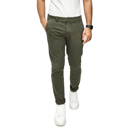 Pantaloni Chino Uomo Cotone Autunnale