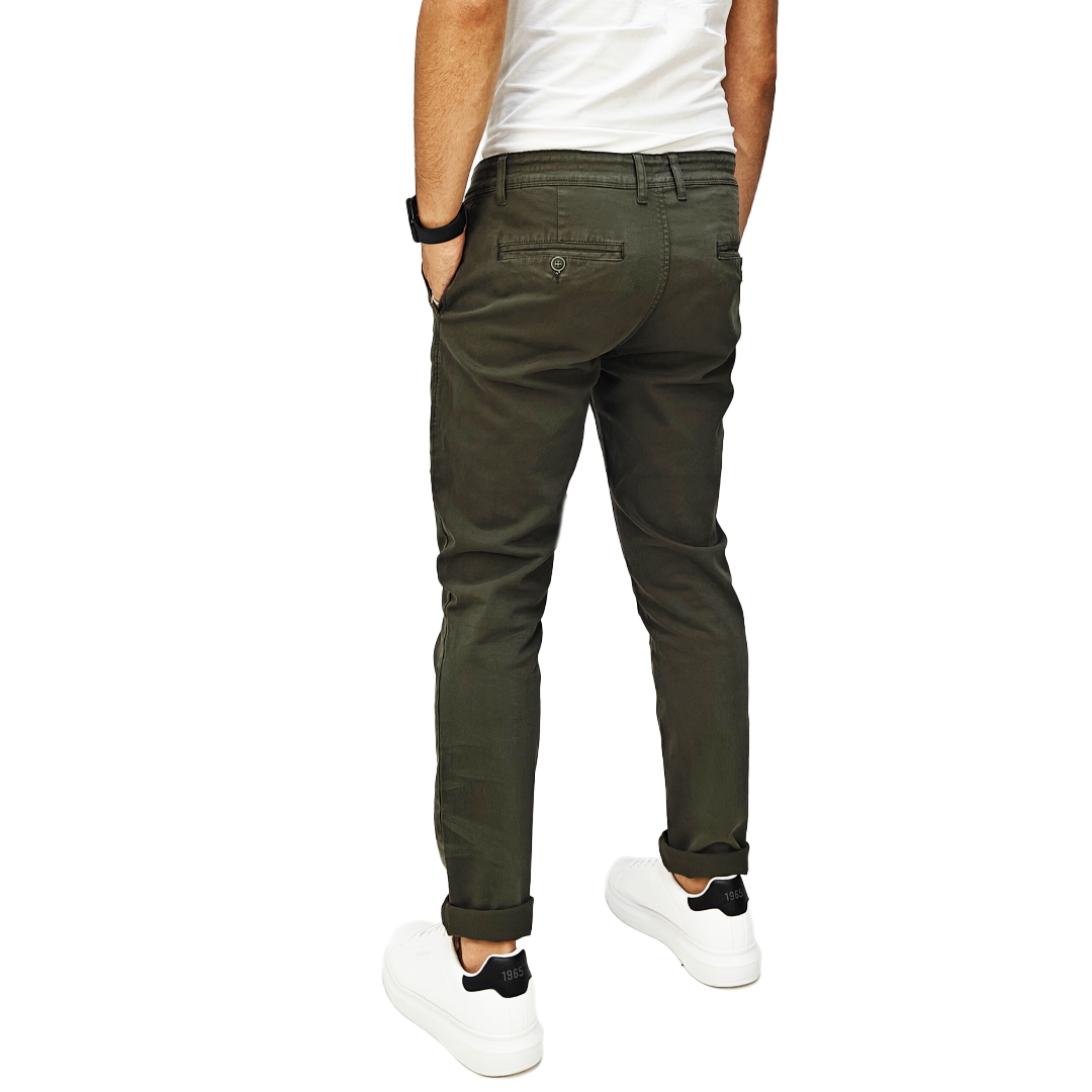 Pantaloni Chino Uomo Cotone Autunnale