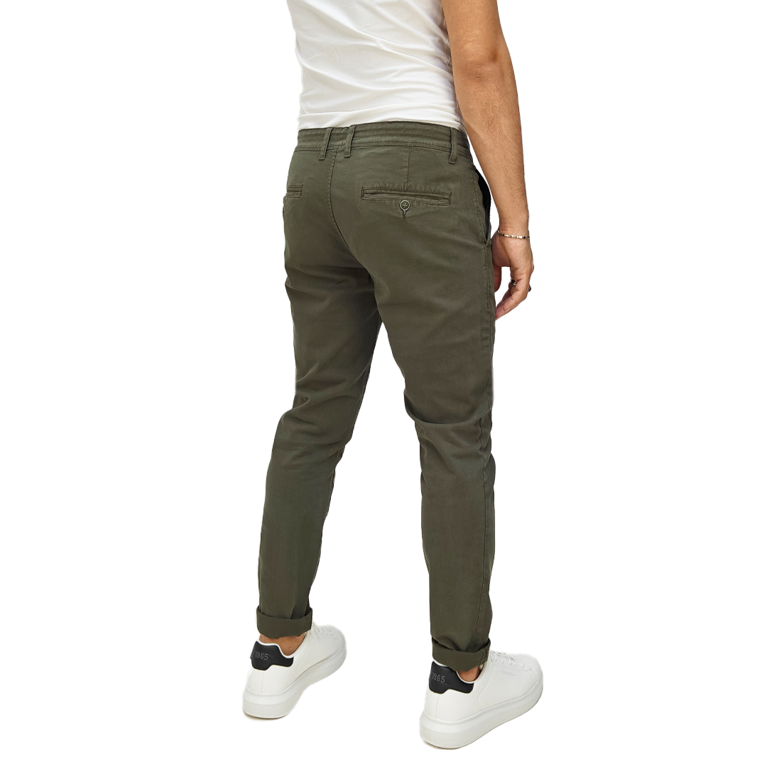 Pantaloni Chino Uomo Cotone Autunnale