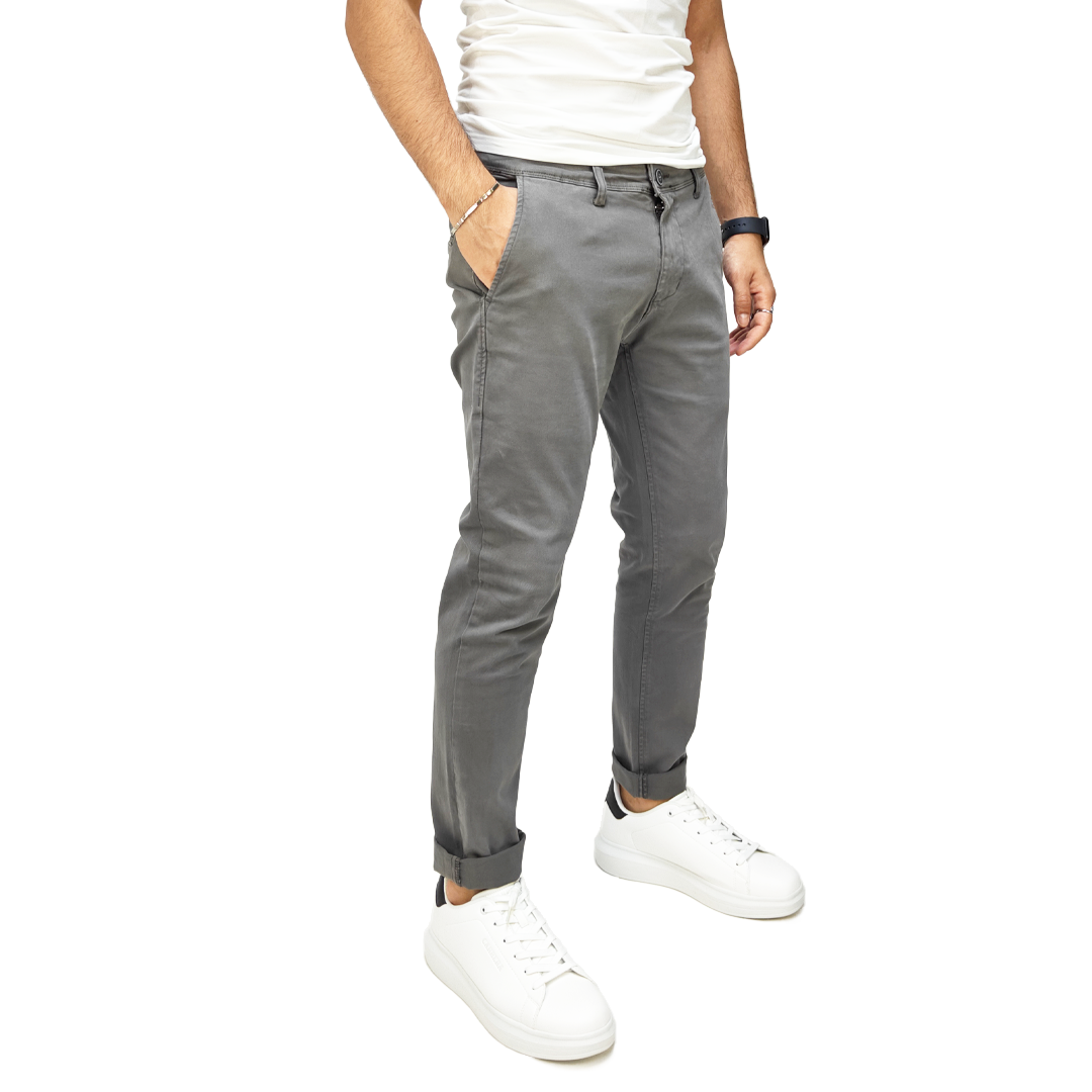 Pantaloni Chino Uomo Cotone Autunnale